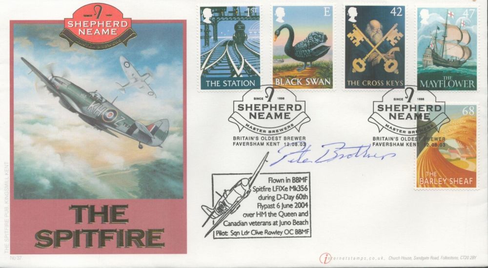 Lot 391: WW2 Air Commodore Pete Brothers Signed Shepherd Neame...