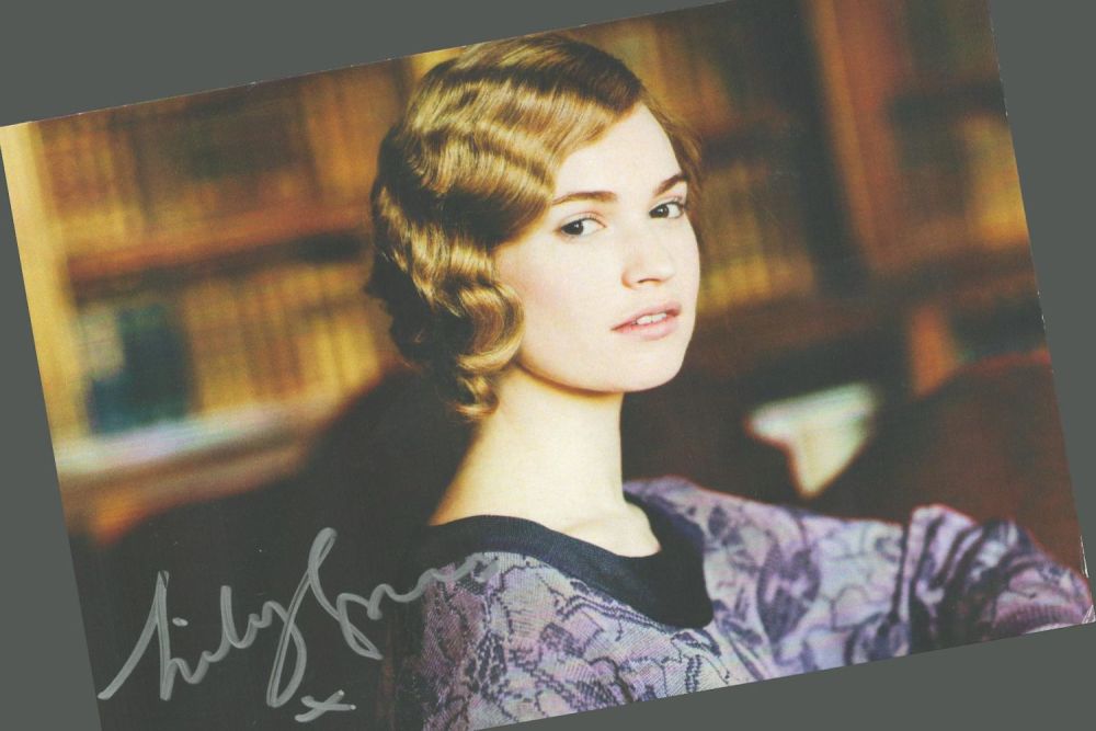 Lot 404: Actor, Lily James signed 6x4 colour photograph. James,...
