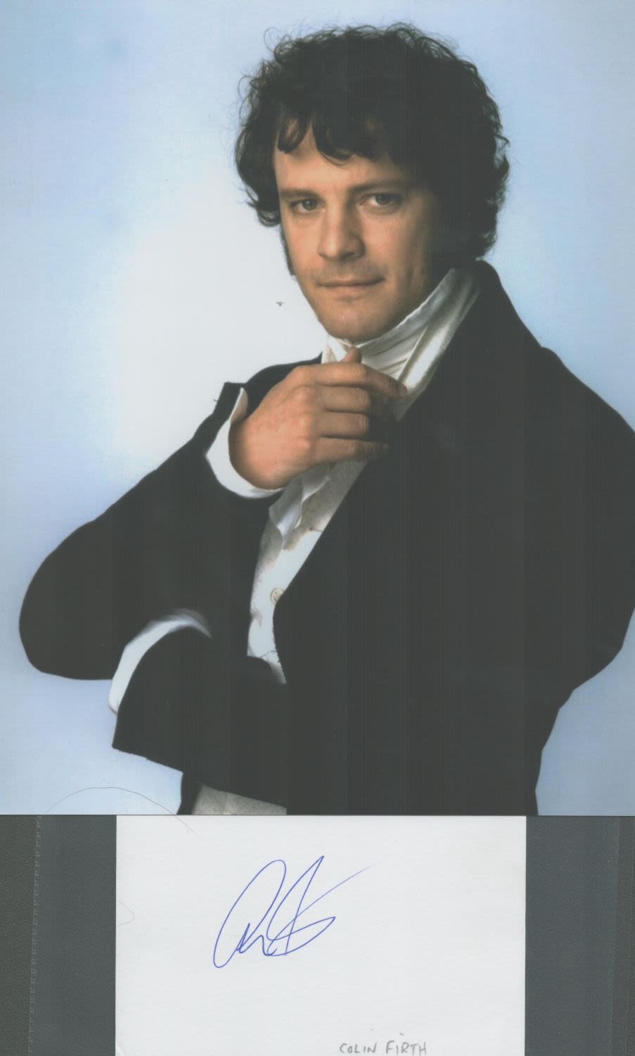 Lot 463: Colin Firth signed album page and unsigned colour...