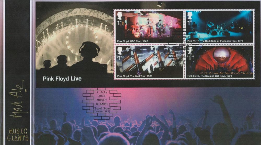 Lot 471: Mark Ellen signed Pink Floyd FDC. Includes 4...