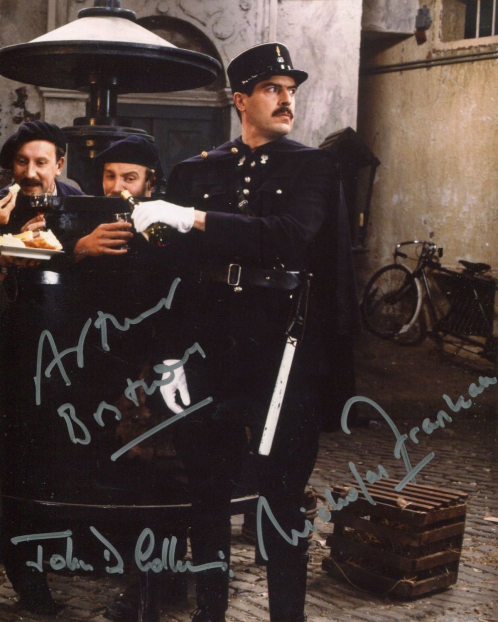 Lot 560: Allo Allo comedy photo signed by three stars...