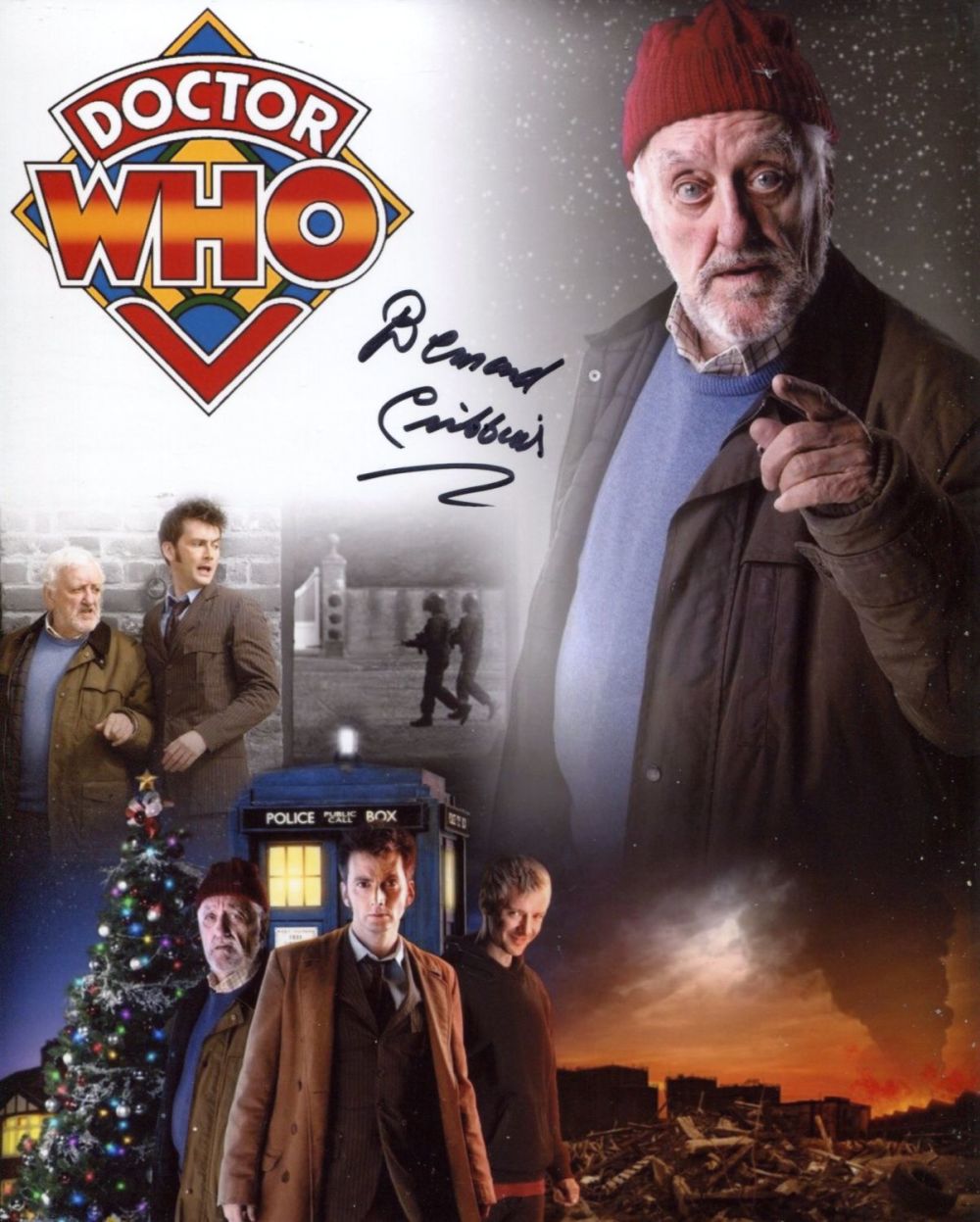 Lot 654: Doctor Who Wilf Mott montage 8x10 photo signed...