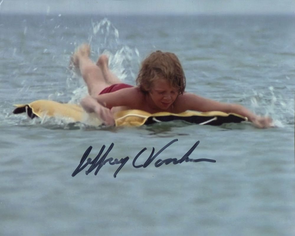 Lot 683: Jaws, 8x10 photo signed by Jeffrey Voorhees, the...