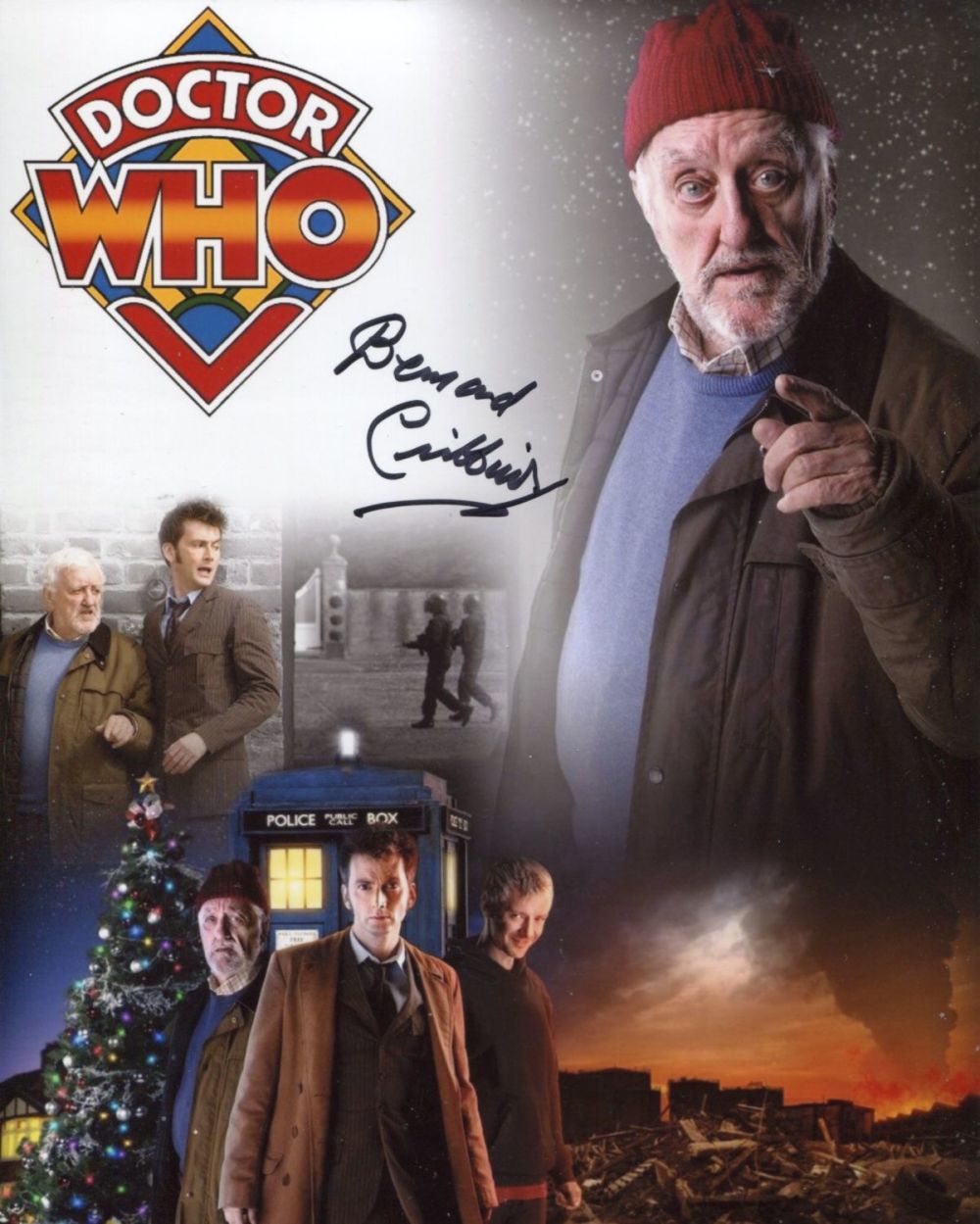 Lot 723: Bernard Cribbins signed 8x10 photo montage from his...