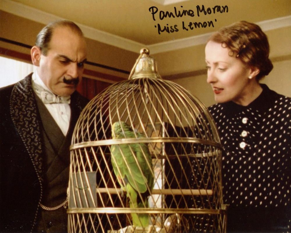 Lot 747: Agatha Christie's Poirot 8x10 photo signed by actress...