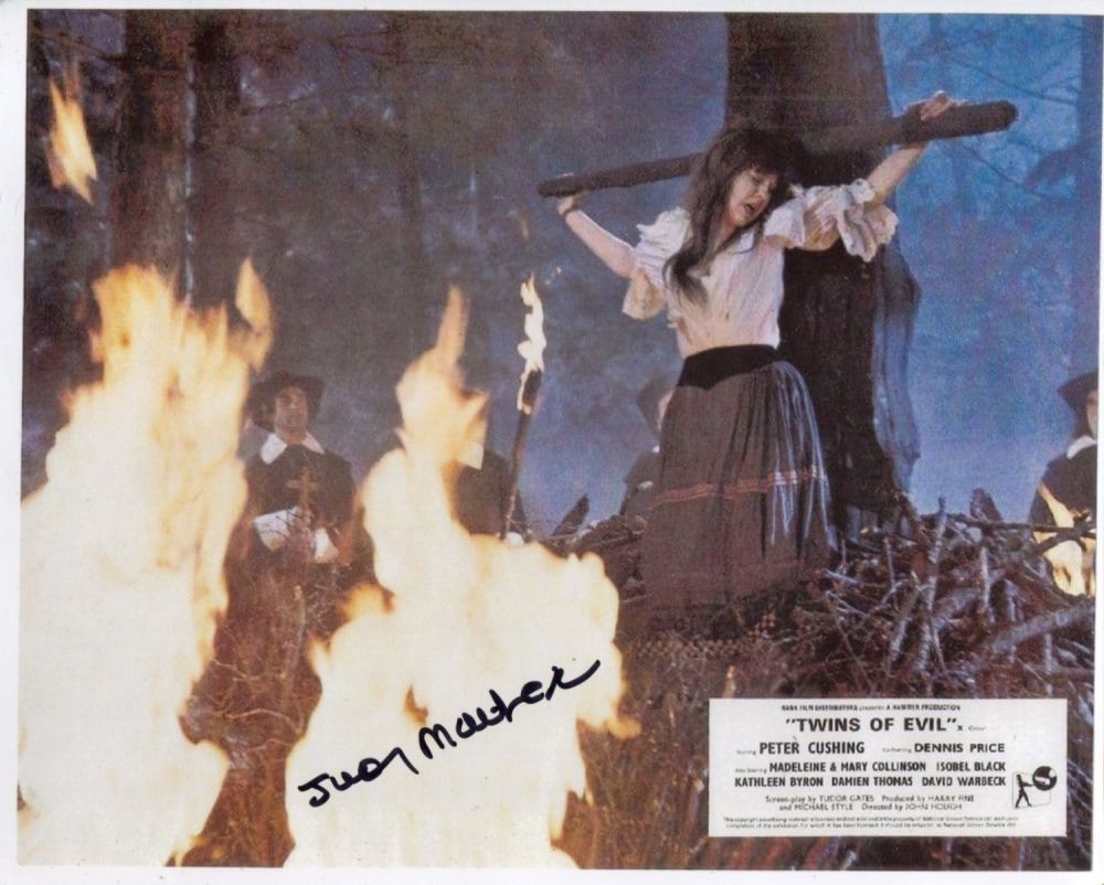Lot 751: Twins of Evil horror movie 8x10 photo signed...
