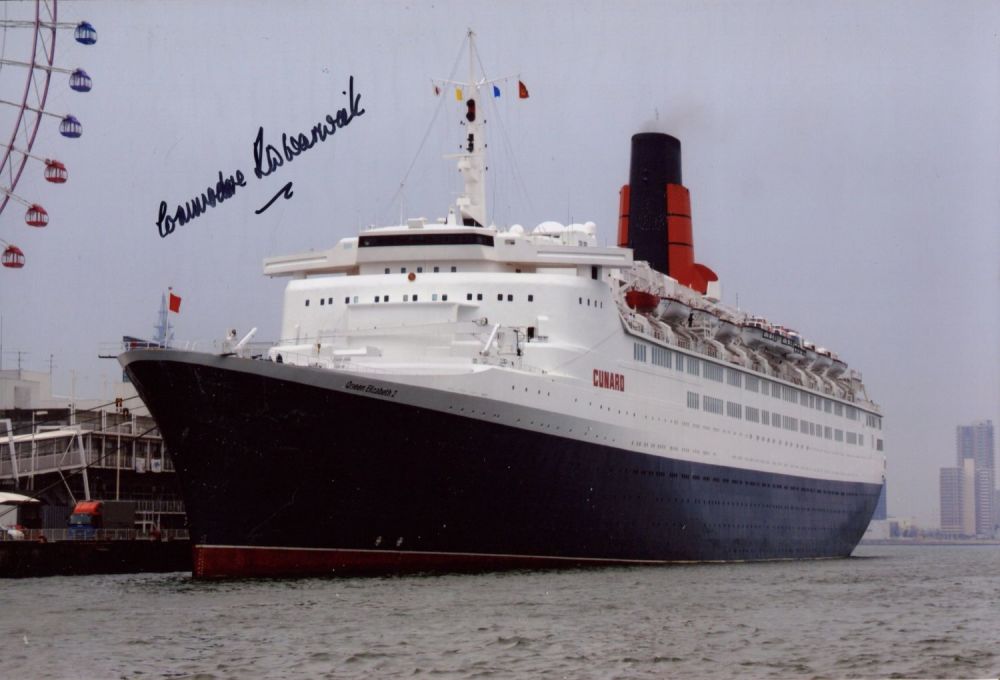 Lot 785: Cunard QE2 8x12 inch photo signed by her...