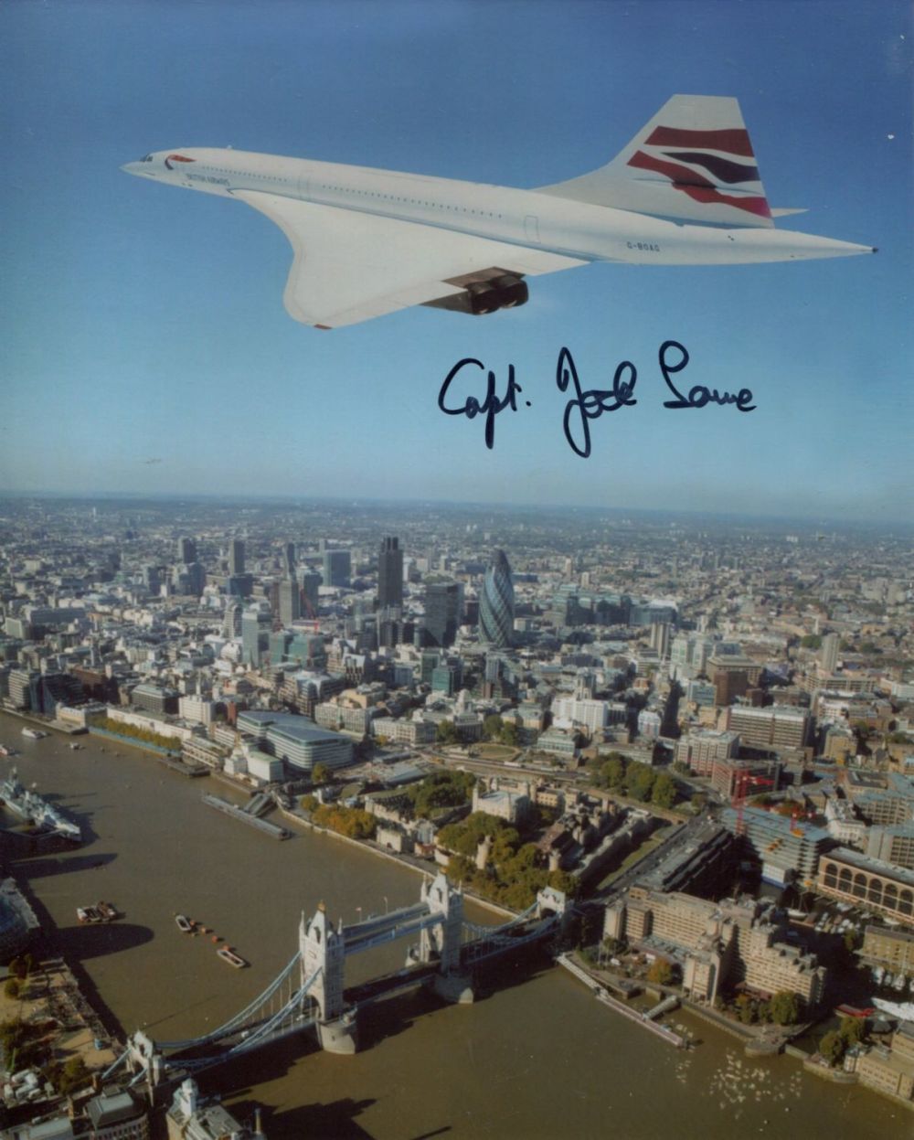 Lot 790: Concorde over London 8x10 photo signed by Concorde...