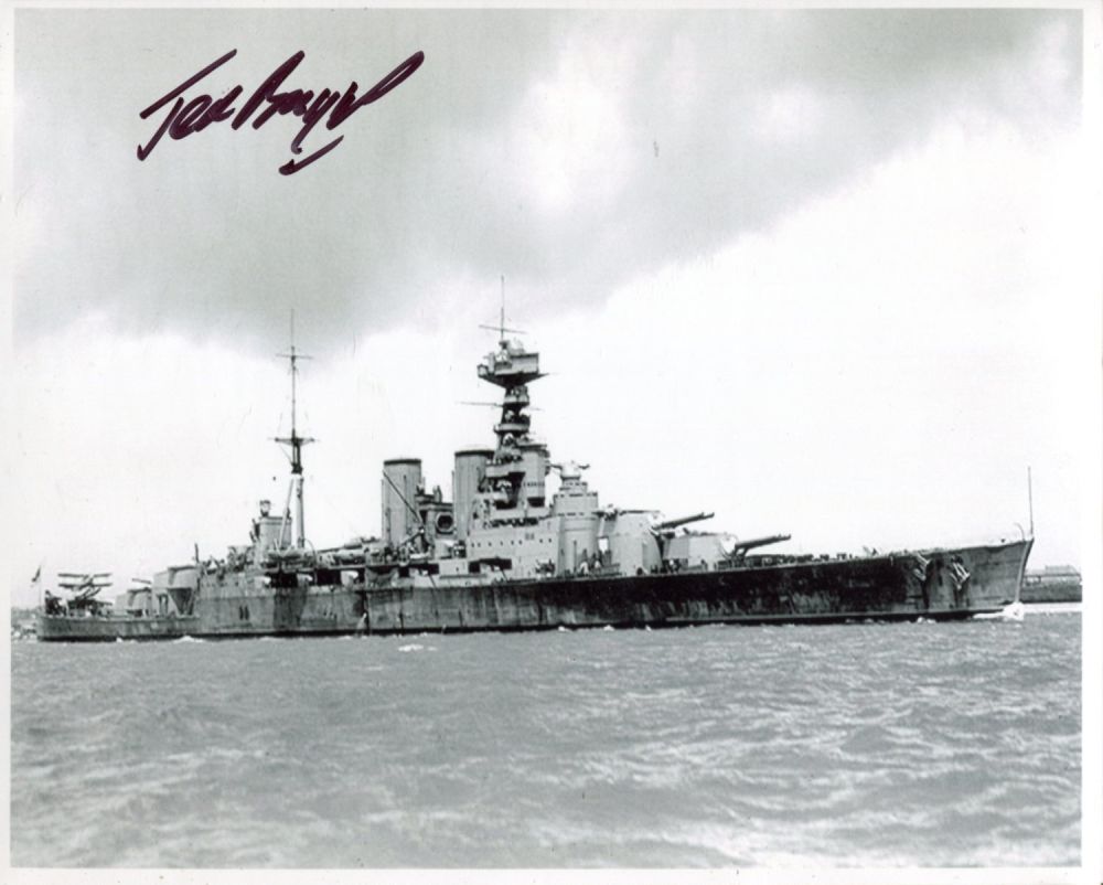 Lot 792: HMS Hood. 8x10 inch photo hand signed by...