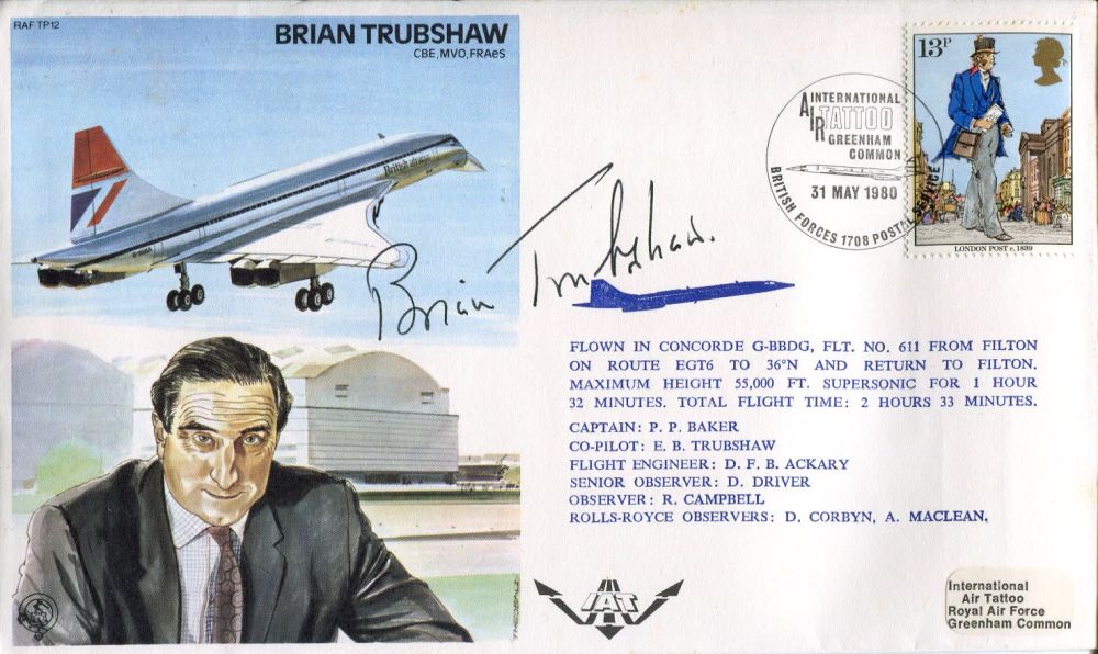 Lot 800: Concorde Test Pilot the late Brian Trubshaw signed...