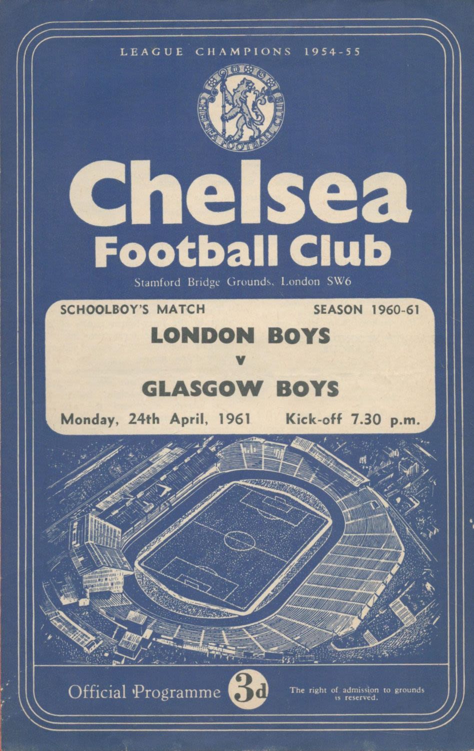Lot 153: Vintage Matchday Programme For London Boys Vs Glasgow...