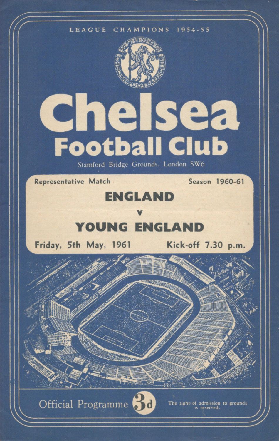 Lot 154: Vintage Matchday Programme For England Vs Young England...