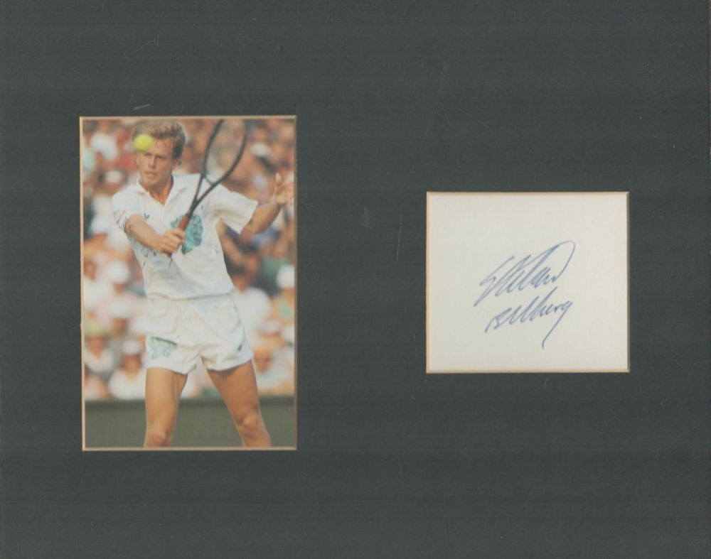 Lot 193: Stefan Edberg 10x8 overall size mounted signature piece....