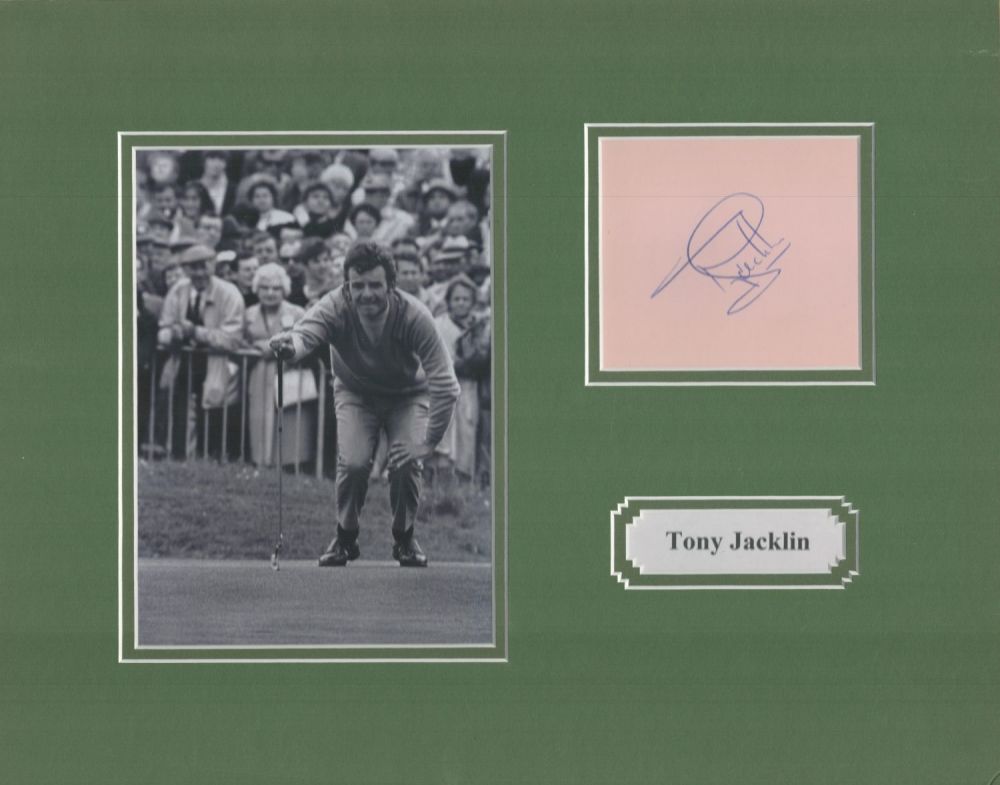 Lot 203: Tony Jacklin 11x14 overall size mounted signature piece....