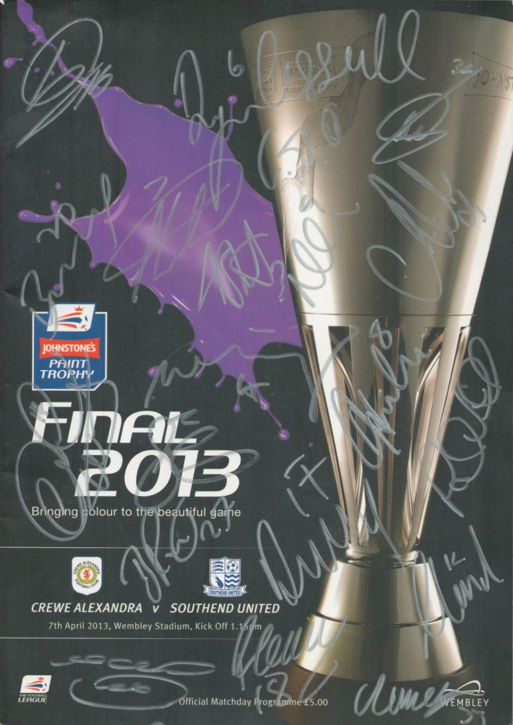 Lot 340: Football 20 Signed Crewe Alexandra V Southend Programme...