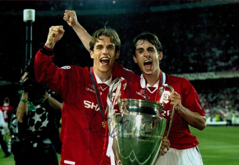 Lot 392: Football Man Utd Defender Phil Neville Signed 12x8...