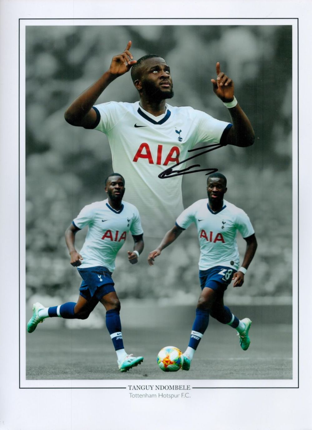 Lot 396: Football THFC Midfielder Tanguy Ndombele Signed 16x12 inch...