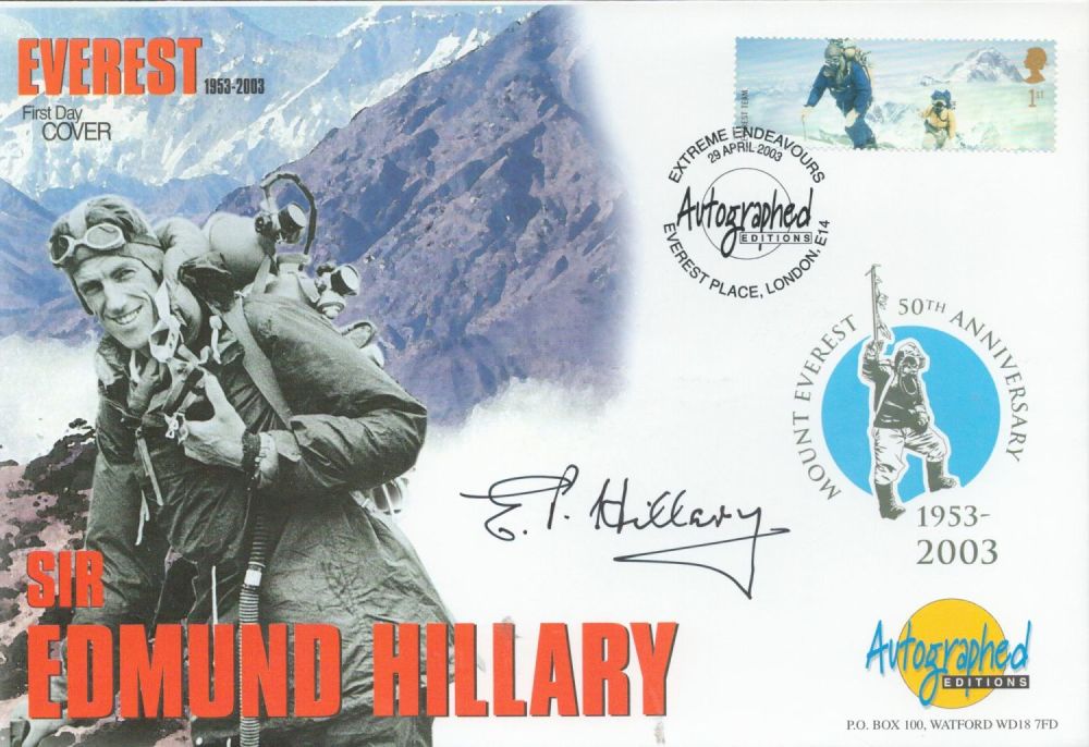 Lot 12: Everest Edmund Hillary signed Autographed Editions 2003, 50th...