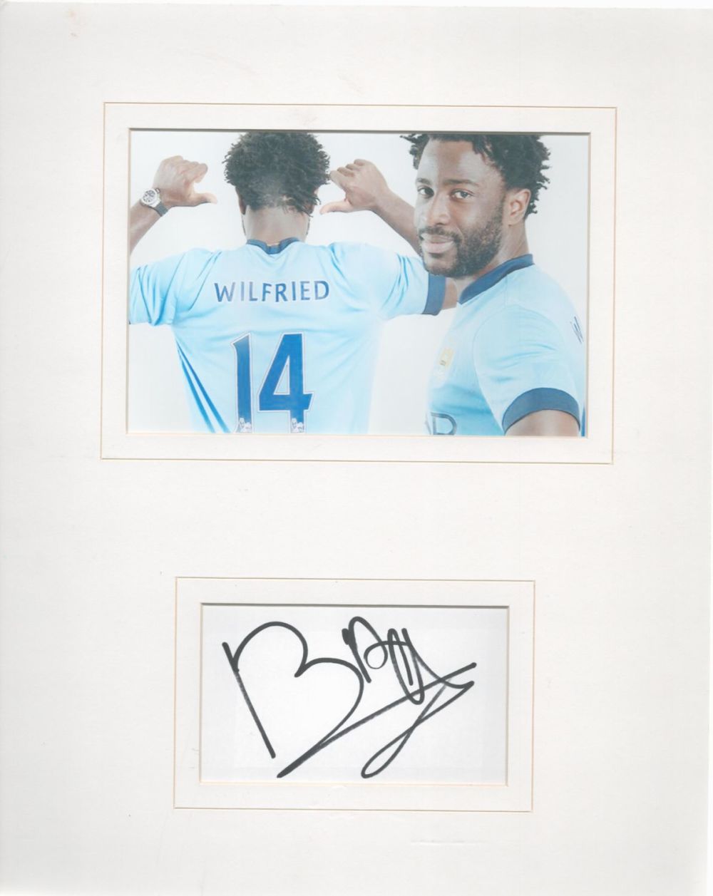 Lot 54: Football Wilfried Bony 14x11 Manchester City mounted signature...