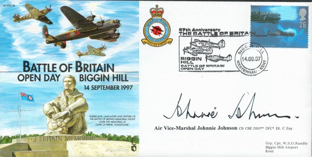 Lot 160: WW2 RAF AVM Johnnie Johnson DSC DFC Signed...
