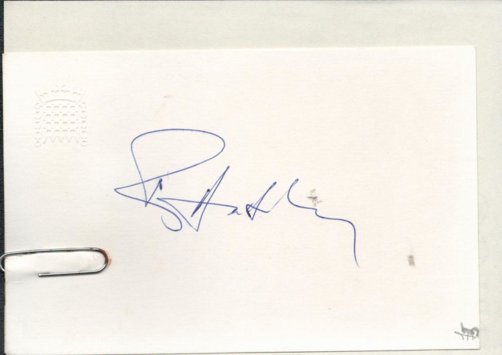 Lot 190: Rt Hon Roy Hattersley MP Signed House of...