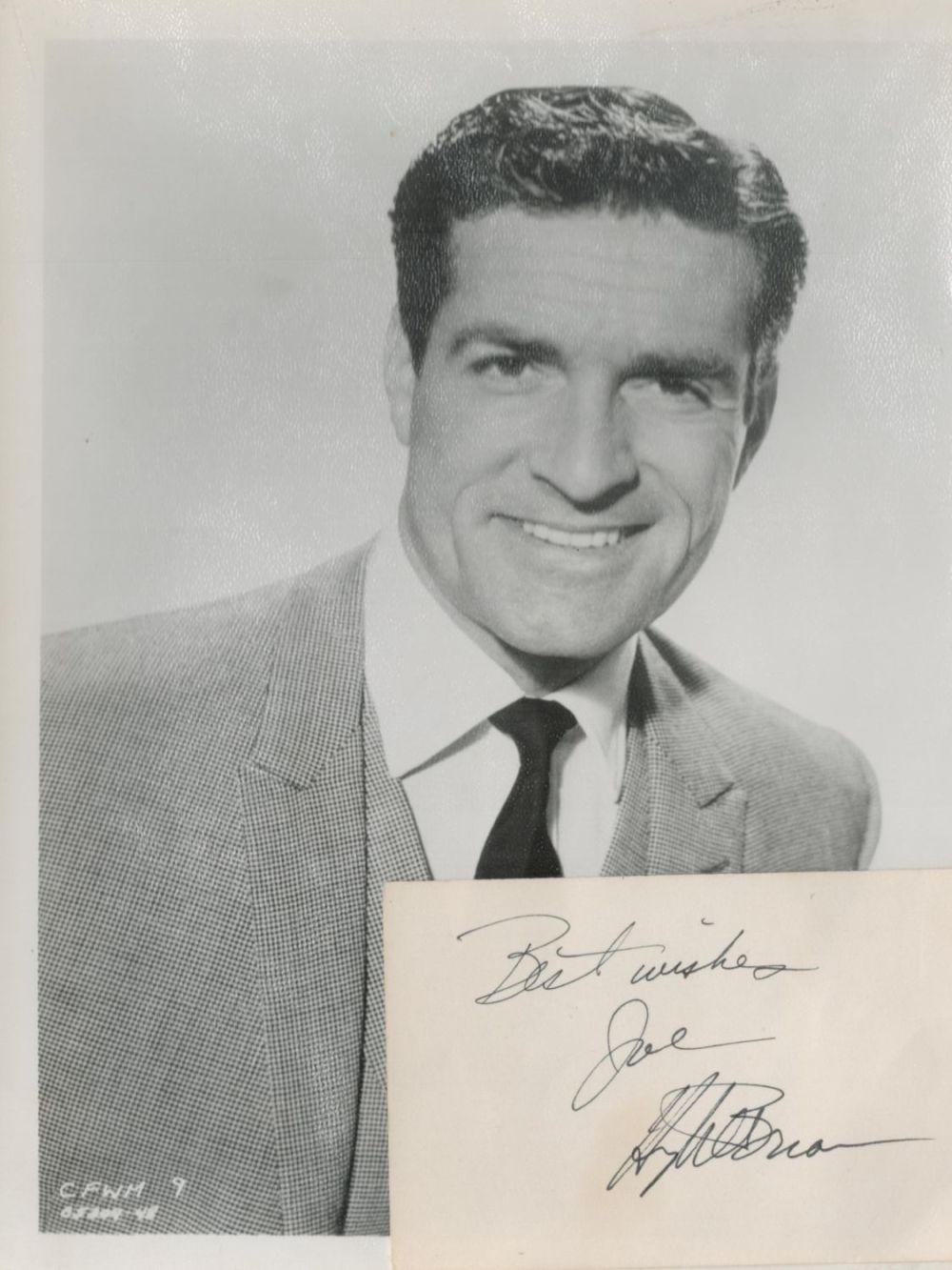 Lot 199: Actor, Hugh O'Brian vintage signature piece featuring a...