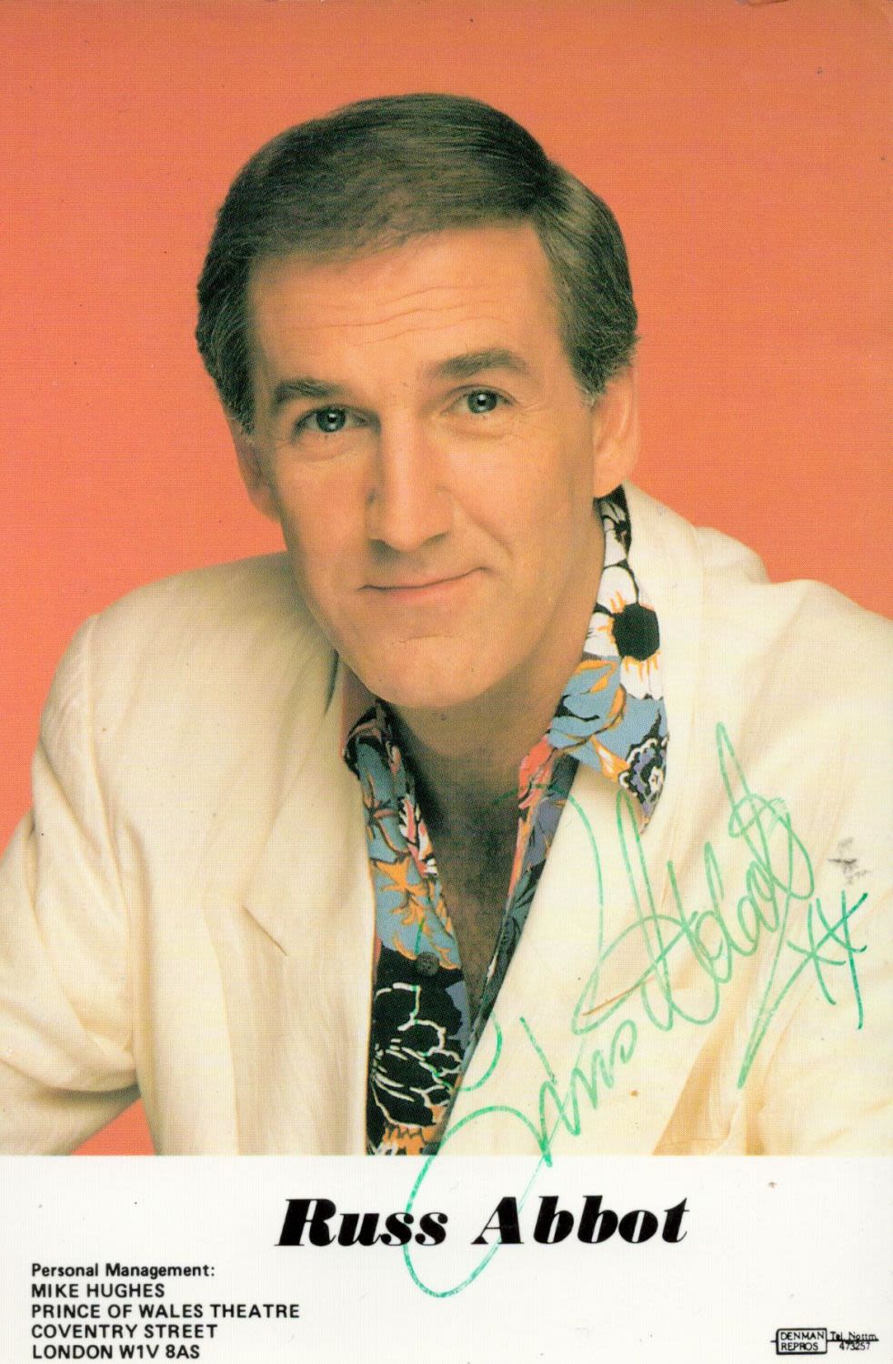 Lot 201: English musician and comedian Russ Abbott Signed 6x4...