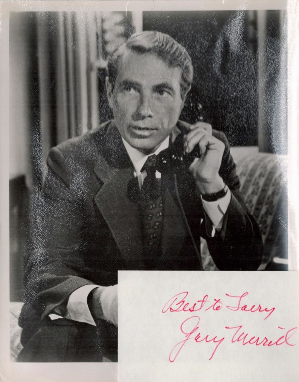 Lot 203: Actor, Gary Merrill vintage signature piece featuring a...