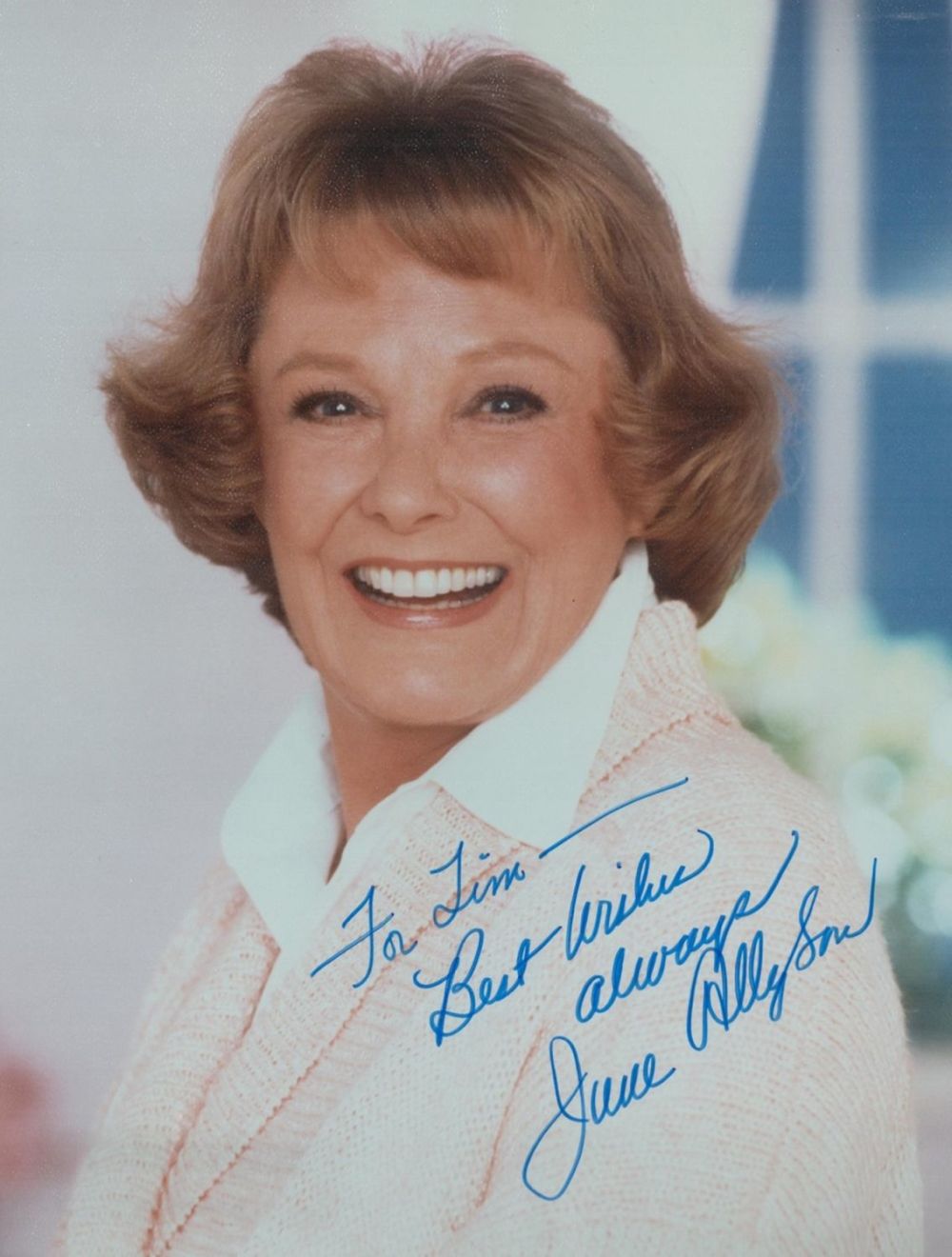 Lot 215: Actor, June Allyson signed and dedicated 10x8 colour...