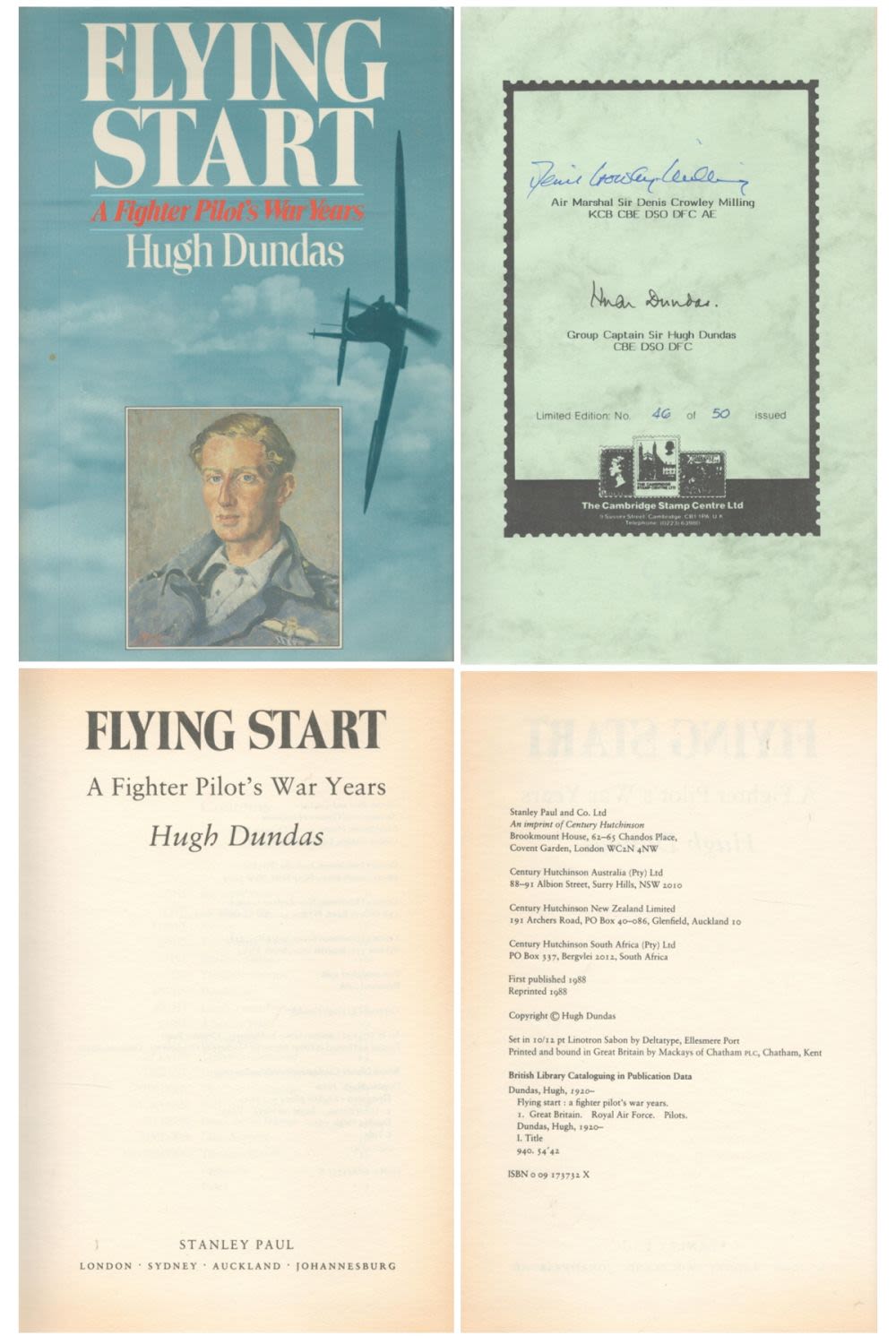 Lot 202: WW2 Denis Crowley-Milling Signed Flying Start Hardback Book...