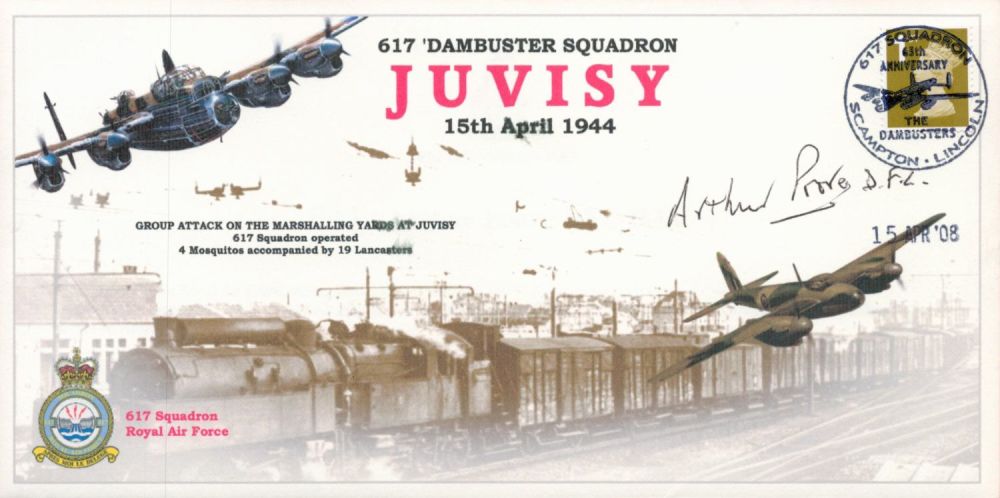 Lot 153: WW2 Flt Lt Arthur Poore DFC Signed 617...