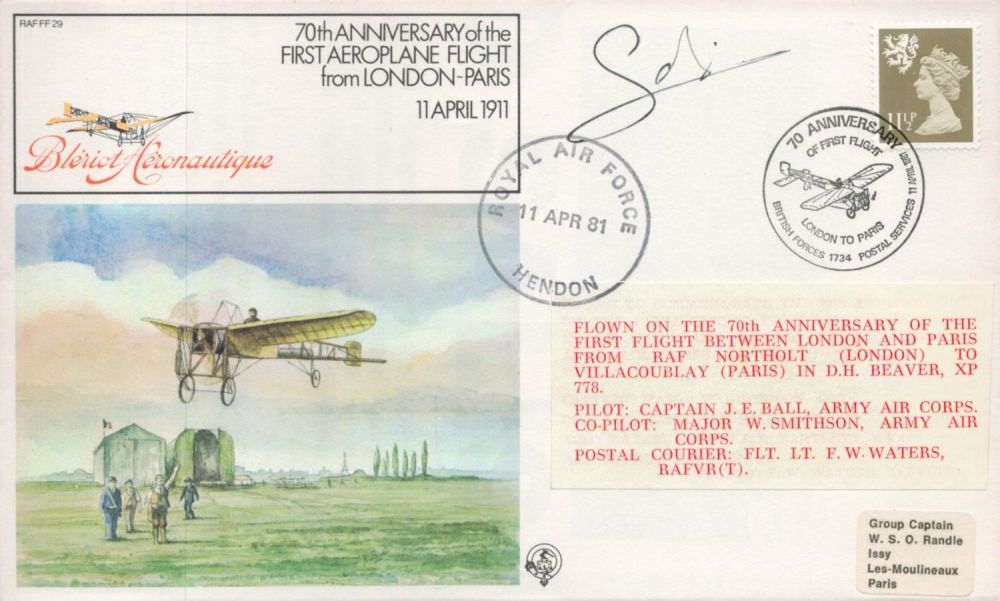 Lot 212: French Pilot Edmond Salis Signed 70th Anniv of...