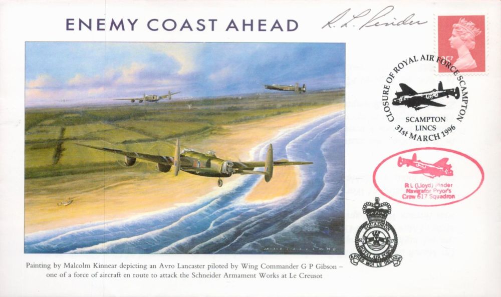Lot 237: WW2 Lloyd Pinder (617 Squadron) Signed Enemy Coast...