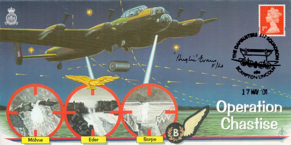 Lot 250: WW2 RAF Lt Hughie Evans DFC Signed Operation...