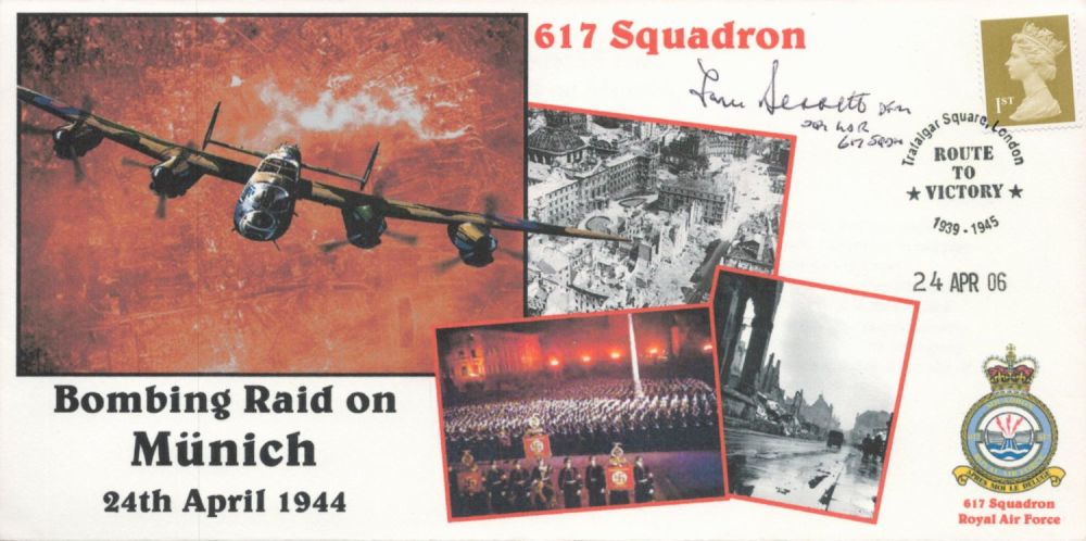 Lot 290: WW2 Sqn ldr Tom Bennett DFM Signed Bombing...