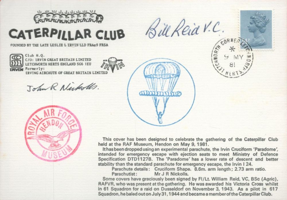 Lot 379: WW2 Grp Capt Bill Reid VC Signed Caterpillar...