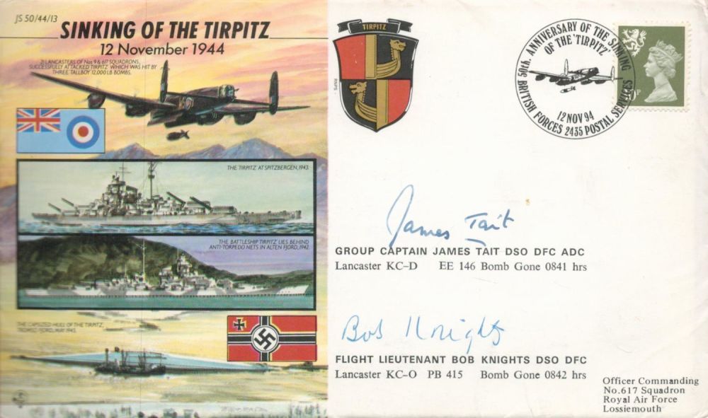 Lot 388: WW2 James Tait and Bob Knights Signed Sinking...