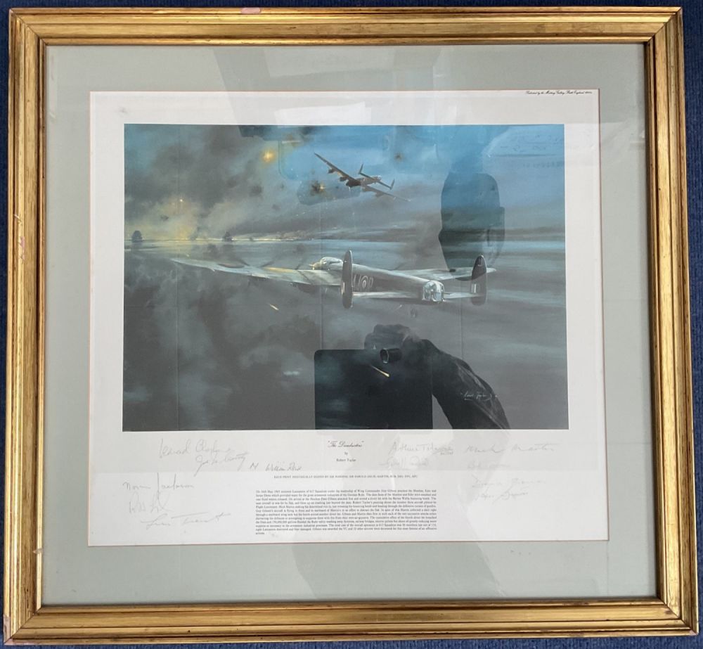 Lot 411: WW2 12 Signed Robert Taylor Colour Print titled...