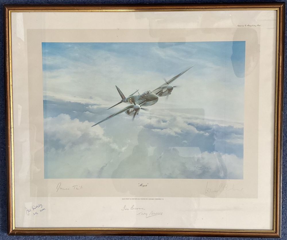 Lot 414: WW2 5 Signed Robert Taylor Colour Print Titled...