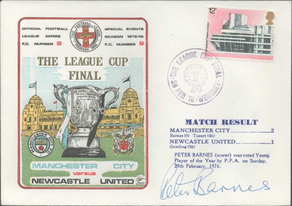 Lot 155: Peter Barnes signed official Manchester City V Newcastle...