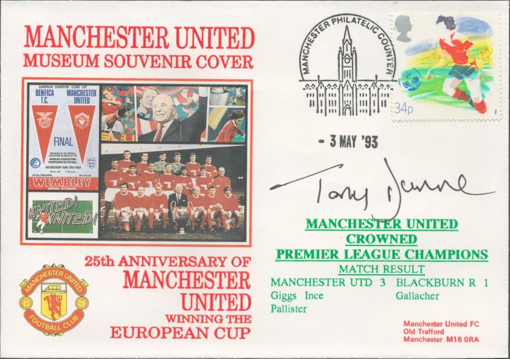Lot 156: Tony Dunne signed official Manchester United V Blackburn...