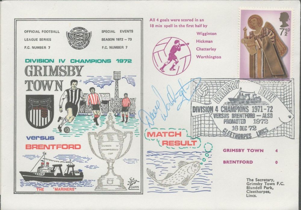 Lot 168: Dave Worthington signed official Grimsby Town V Brentford...
