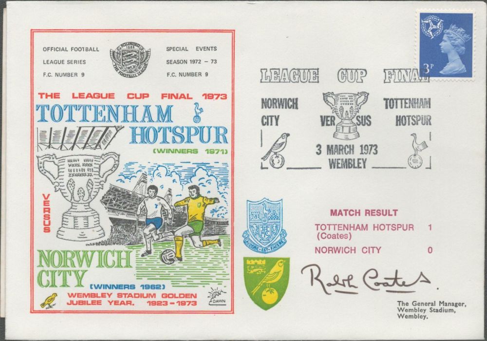 Lot 169: Ralph Coates signed official Tottenham Hotspur V Norwich...