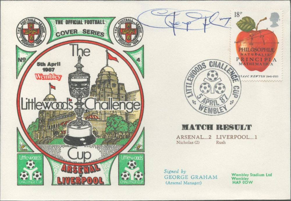 Lot 170: George Graham signed official Arsenal V Liverpool 1987...