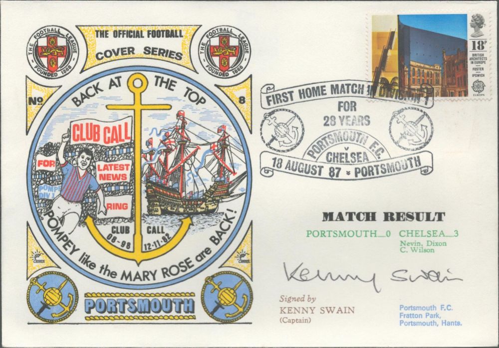 Lot 202: Kenny Swain signed official Portsmouth V Chelsea 1987...