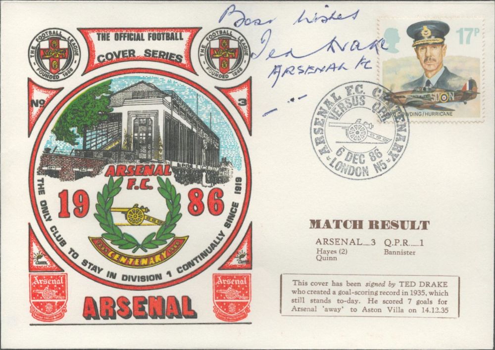 Lot 204: Ted Drake signed official Arsenal V Queens Park...