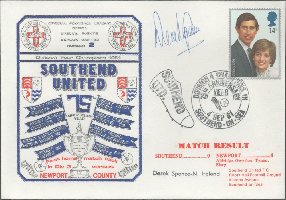 Lot 213: Derek Spence signed official Southend United V Newport...