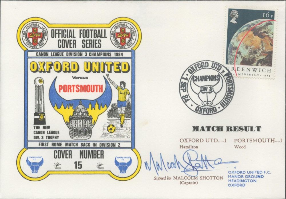 Lot 227: Malcolm Shotton signed official Oxford United V Portsmouth...