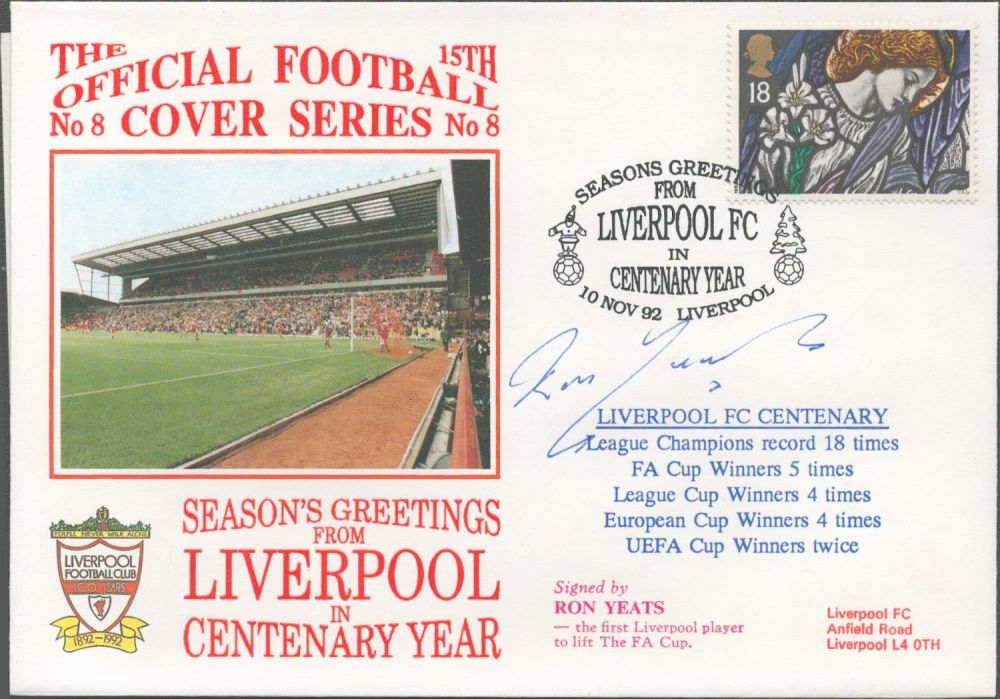 Lot 231: Ron Yeats signed official Liverpool Centenary 1992 Dawn...