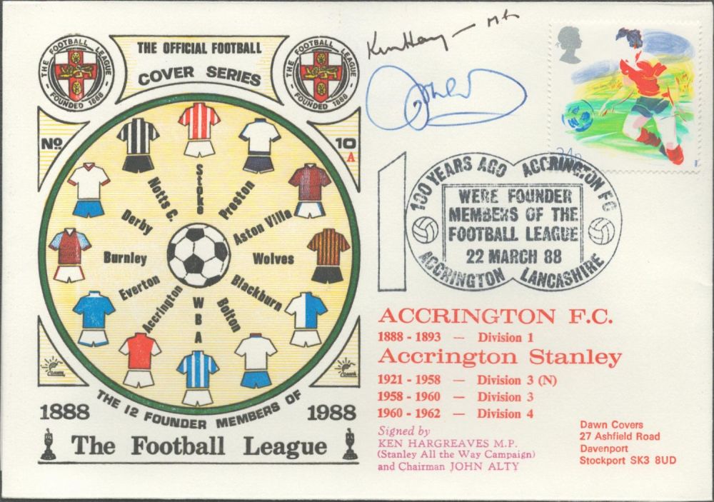 Lot 232: Hargreaves and Alty signed official Accrington Centenary 1988...